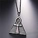 U7 Men's Pyramid Ankh Cross Pendant Vintage Black Gun Plated Rhinestone Inlaid Egyptian Jewelry