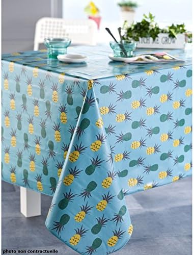 CALITEX Oilcloth Tablecloth 140 x 250 Pineapple Lagoon
