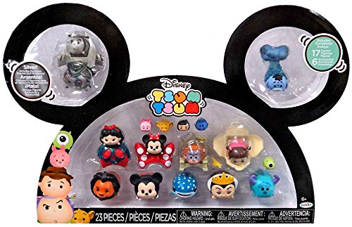 Disney Tsum Tsum Buzz, Woody, Snow White, Minnie, King Louie, Boo, Scar, Mickey, Destiny, Maleficent, Sully & Eeyore 1-Inch Minifigure 17-Pack