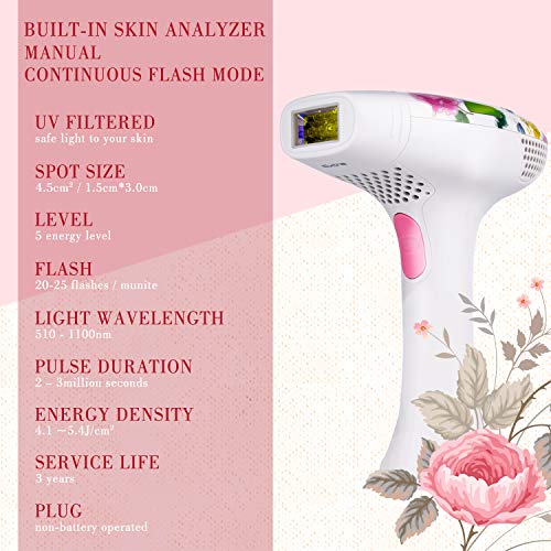 DEESS Permanent Hair Removal System for Face and Body 2-in-1 series 2 Speed-up Version Home Use. 350,000 flashes.Corded Design, No Downtime.Cooling Gel is Not Required, Gift: Goggles.