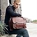 Berchirly Vintage Faux Leather Briefcase Men Women 13.3Inch Shoulder Messenger Bag Coffee