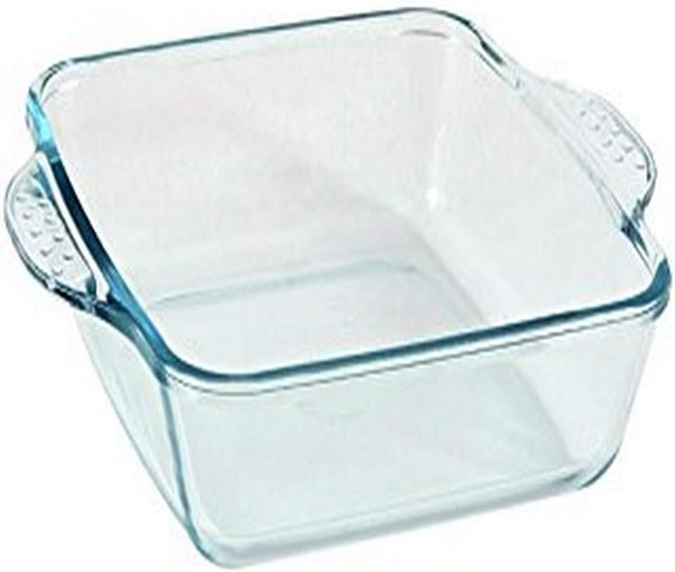 Marinex 1.6-Quart Prediletta Square Glass Roaster with Handles, Small, Clear
