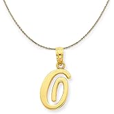 The Black Bow 14k Yellow Gold, Mimi, Sm Script Initial O Necklace