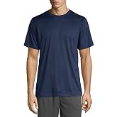 Xersion Mens Crew Neck Short Sleeve T-Shirt (American Navy, Large)