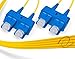 FiberCablesDirect SC-SC OS2 Fiber Patch Cable - 10Gb Duplex 50/125µm Singlemode Corning Glass | 0.5M (1.64ft) | Bulk Networking, Data Centers, Telecom, Enterprise Applications