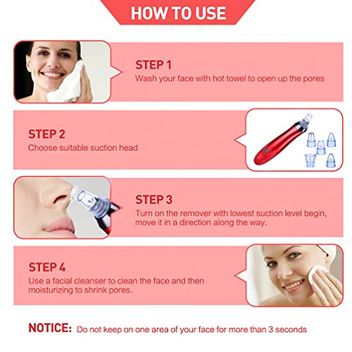 Blackhead Remover, 5 in 1 Electric Blackhead Vacuum Suction Remover
