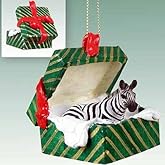 Zebra Gift Box Christmas Ornament - Delightful!