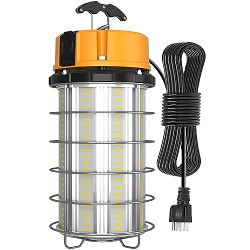 JC-LGL LED Temporary Work Light 250W, Construction Lights 5000K 30,000lm Outdoor Job Site Lighting 10ft Cord IP65 Dust Waterproof Hanging Lighting
