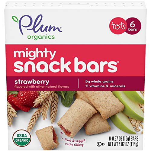 Plum Organics | Mighty Snack Bars | Organic Toddler & Kids Snacks | Strawberry | 0.67 Ounce Bar (48 Total)