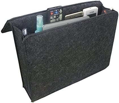 Felt Bedside Storage Organizer Bedside Caddy Bed Organizer For Dorm Room, Bedroom, Hospital, Bunk Beds, Headboards- with 2 Inner Pockets, Black
