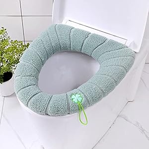 Rongxin Badkamer Toiletbril met handvat Closestool Wasbare Zachte Winter Warmer Mat Pad Kussen O-vorm Toiletbril Bidet…
