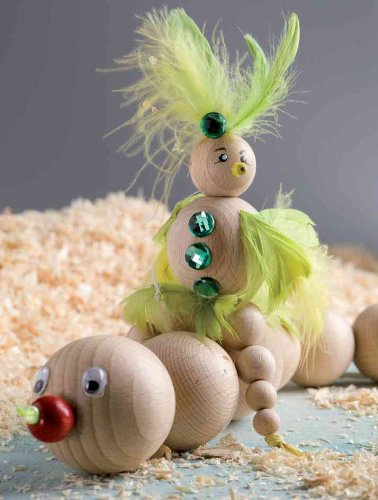 Glorex Raw Wood Ball, Wood, natural, 35mm (4St)