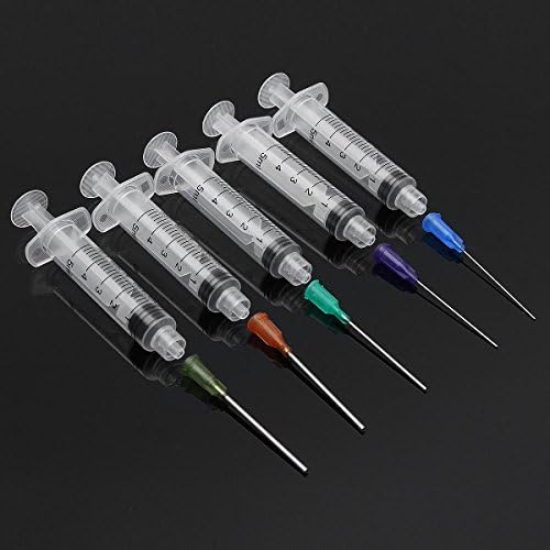 DIY Glue Oil Ink 5Pcs 5ml Syringe Crimp Sealed Blunt End Tips For Makeup