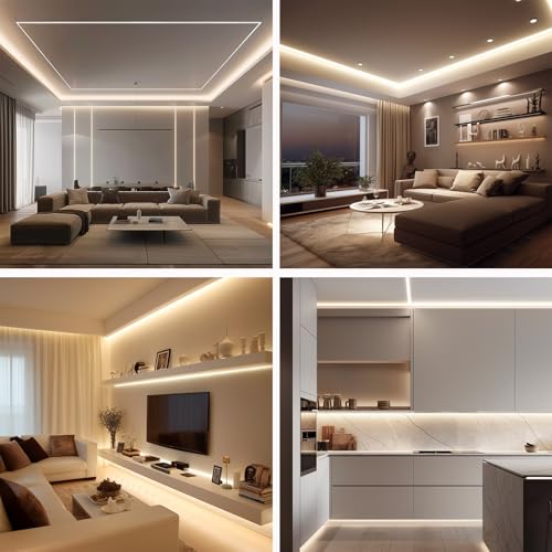 TOPAI Strip LED 24V 5 m 20W/m High brightness White Natural 4000K | 10 mm wide, 238LEDs/m, non-waterproof, self-adhesive, flexible cuttable, for kitchen and bedroom