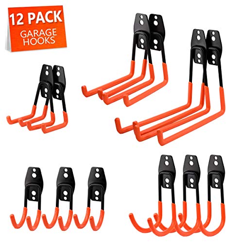 Garage Hooks,Garage Organization, Koostone 12 Pcs Steel Garage Storage