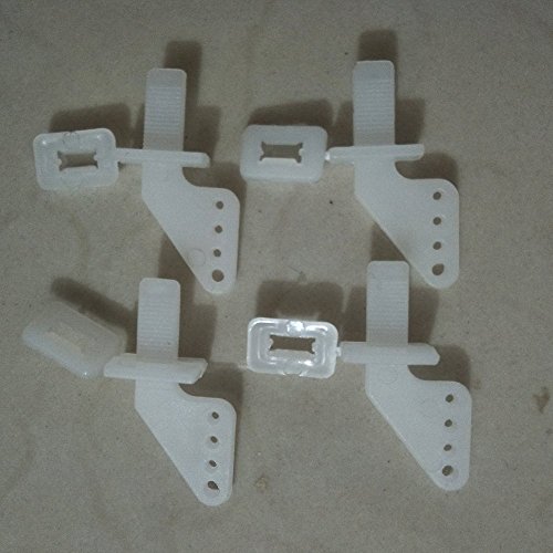 bargain house white Lock On Plastic Control Horns 12 x 7 x 12 mm For RC Model Airplane Parts Remote Control Foam Electric Plane - Thumbnail 3