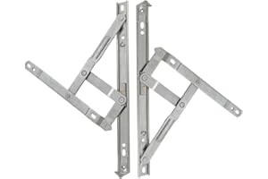 WANLIAN Modern Stainless Steel Casement Window Hinges, 14-inch, Gray, Powder Coated, 1 Pair