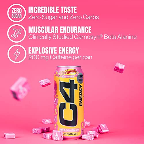 C4 Energy Drink, Starburst & Skittles Variety Pack, Carbonated Sugar