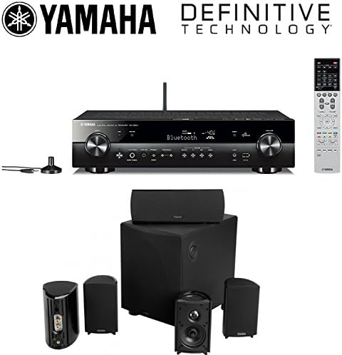 Yamaha RX-S601BL Receiver (Black Aluminum) + Definitive Technology ProCinema 600 5.1 Home Theater Speaker System Bundle Leather Bound