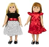 Springfield Collection by Fibre-Craft - Holiday Party Set Includes Two Dresses and Shoes- Fits All 18-Inch Dolls - Mix and Match - For Ages 4 and Up