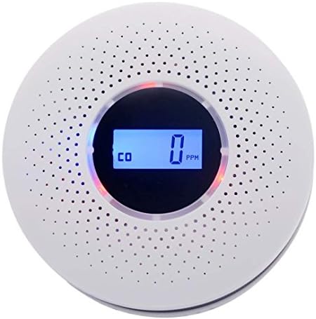 Combination Photoelectric Smoke Detector/Carbon Monoxide Detector for Home, Battery Operated Travel Portable Fire CO Alarm with Sound Warning and Digital Display