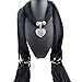 Creazy® Women Winter Heart Gemstone Necklace Scarf Lady Tassel Warm Scarves (Black)