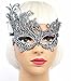 Flywife Lace Masquerade Ball Mask Venetian Swan Mardi Gras Halloween Costume Party Mask (A Silver Black Swan)