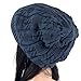 Merryshop Slouchy Long Beanie Knit Hat Cap for Winter Oversize (Navy Blue)