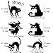 TTSAM 5 Black cat Stickers with 1 Young Witch Sticker, Halloween Theme Party, Home, Cafe, Halloween Theme Hotel, Amusement Park Decoration, Detachable Black cat Witch Decoration Sticker Combination