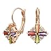 Kemstone Colorful Cubic Zirconia Rose Gold Leverback Earrings for Women Dangling Jewelry for Women
