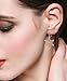 EVER FAITH Women's 925 Sterling Silver CZ Winter Party Snowflake Hook Dangle Earrings Rose Gold-Tone