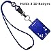 Specialist ID Vertical Top Load Three Card Badge Holder - Hard Plastic with Heavy Duty Breakaway Lanyard w Quick Release Metal Clip & Key Ring (One Holder / 3 Cards Inside) (Royal Blue)