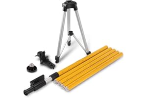 DMITER Adjustable Laser Level Pole with Support Tripod,12Ft./3.7M Professional Telescoping Pole for Laser Levels with 5/8"-11 Threaded Adapter and1/4-Inch by 20-Inch Laser Mount