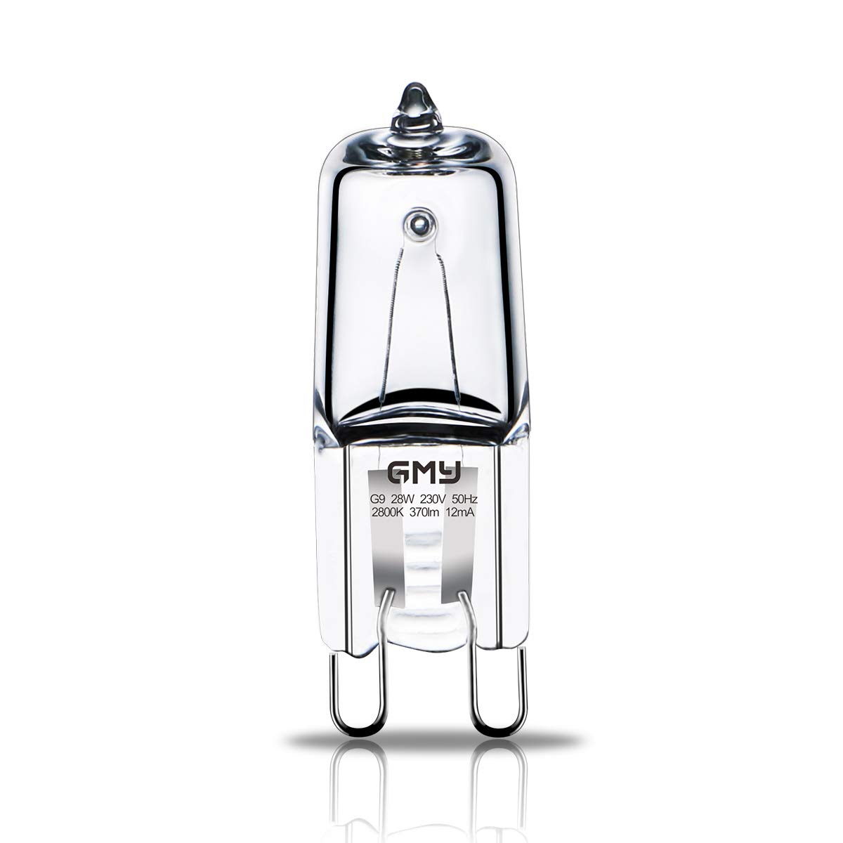 GMY Lighting G9 Halogen Bulbs Clear Capsule 28W 8Pack 230V 370Lm 2800K Warm White