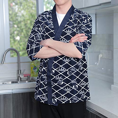XINFU Sushi Chef Uniform 3/4 Long Sleeve Hotel Japanese Restaurant Kitchen Chef Coat