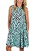 For G and PL Women's Summer Print Casual Sundress Loose Sleeveless Swing Tunic Dress with Pocket Green L
