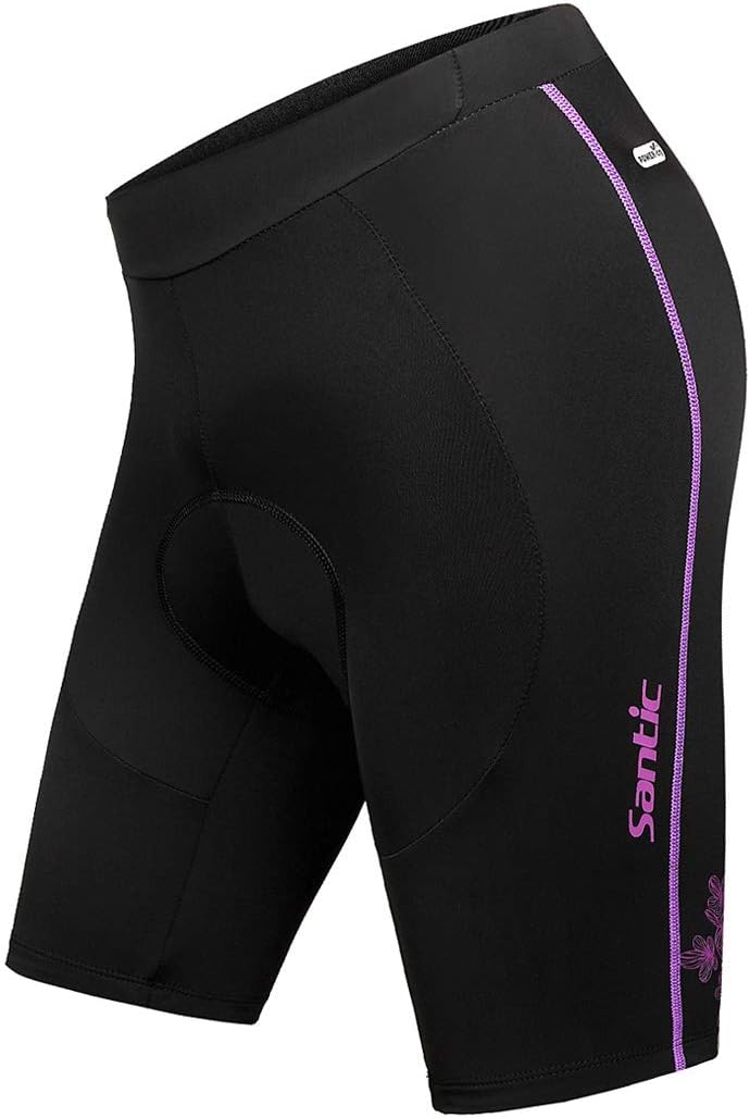 Santic Women Padded Cycle Shorts Cycling Shorts Tights Chamois Ladies Road Bike Spinning Quick Dry Black