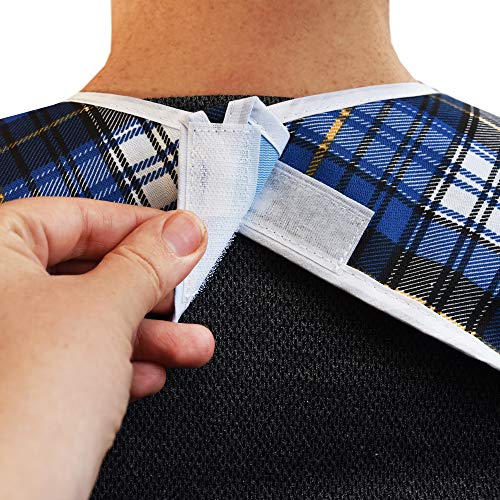 3 Pack Adult Bibs with Crumb Catcher Waterproof and Reusable Clothing