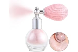 LEZERO Shy Pink Highlighter Spray, Loose Shimmer Powder Spray High Gloss Makeup for Face and Body, Long Lasting Glitter Hairspray for Rave Music Festival Party, Stage, Performance, Nightclubs, #3