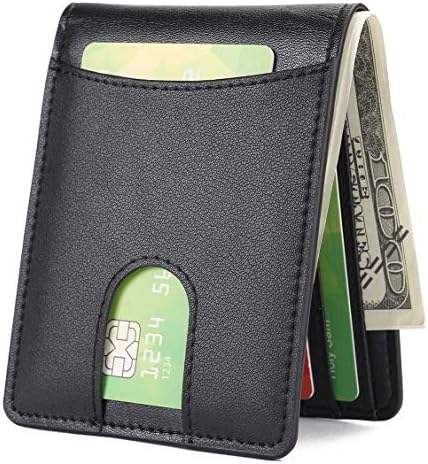 Slim Front Pocket Wallet for Men Billfold with ID Window Quick Access Slot and RFID Blocking