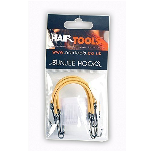 Hair Tools 4Pcs Blonde Bunjee Hair Ties - Elastic Hair Ties for All Hair. Elastic Cord with Hook. Elastic Hair Bands with Hook Fastening for Ponytails. Essential Hair Accessories.