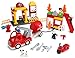Play Build Fire Station Building Blocks Set - 86 Pieces - Includes Fire Department, Building, Fire Engine, Motorcycle, Firemen & Boy Minifigures, Dalmatian & Accessories