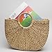 Natural Chic Hand Woven Round Handle Handbags Water Hyacinth Handmade Summer Bag