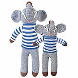 Blabla Rivier The Elephant Mini Plush Doll - Knit Stuffed Animal for Kids. Cute, Cuddly & Soft Cotton Toy. Perfect, Forever Cherished. Eco-Friendly. Certified Safe & Non-Toxic.