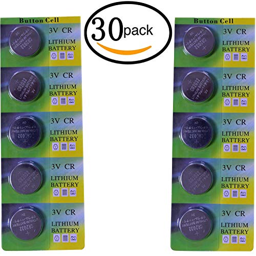 CR2032 Lithium 3V Coin Cell Battery CR 2032 Batteries 3 Volt Button Cell Lithium 210mAh for Toys Calculators Watches Used in Most Electronic Devices (30 Pack)