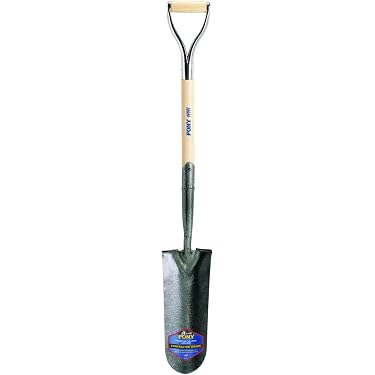 Berry&Bird Trenching Shovel – 42" Garden Drain Spade With T-Handle, Stainless Steel & Ash Wood