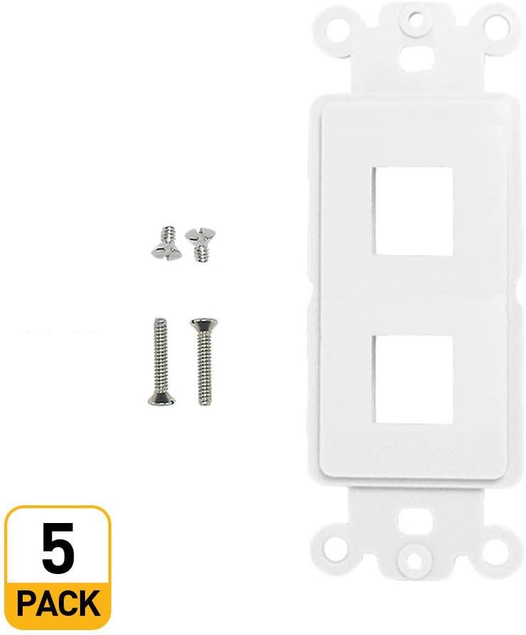 5Pack Decora Wall Plate Strap 2 Ports for Keystone Jack Modular Wall