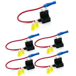 Amazon.com: Qiorange Car Circuit Fuse Tap Piggy Back ... fuse box tap amp effect 