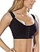SHAPERX Women's Post-Surgical Front Closure Sports Bra Adjustable Wide Strap Racerback Support Bra,SZ83288-Black-2XL