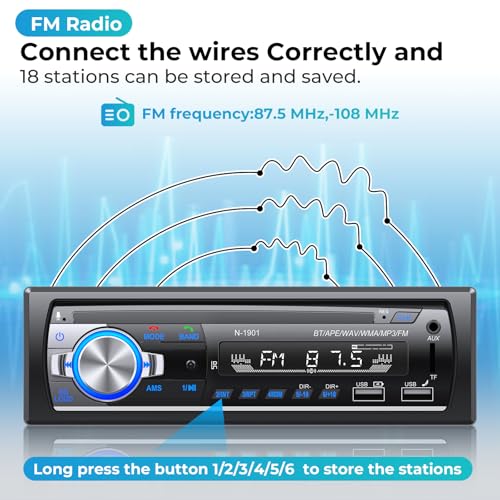 Car Stereo, CENXINY Car Radio Bluetooth Handsfree Calling Single Din Car Radio MP3/USB/SD/AUX/Compatible with Android and iOS